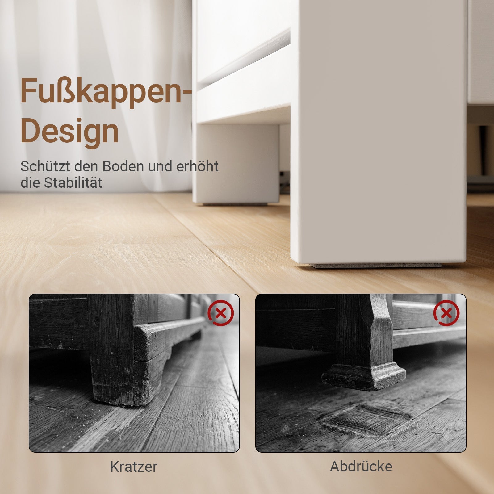 SoBuy Nachttisch mit 4-in-1 Ladefunktion Weiß 45x38x55,5 cm FRG258-II-E-W