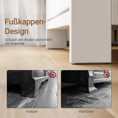 SoBuy Nachttisch mit 4-in-1 Ladefunktion Weiß 45x38x55,5 cm FRG258-II-E-W