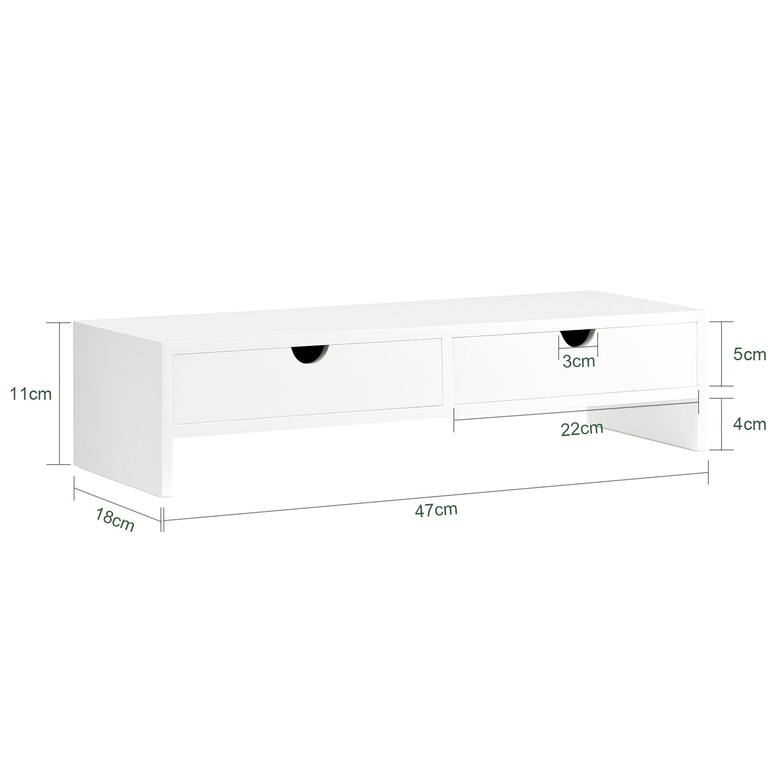 SoBuy | Monitorerhöhung | Monitorständer mit Schubladen | Weiß | BBF02-W