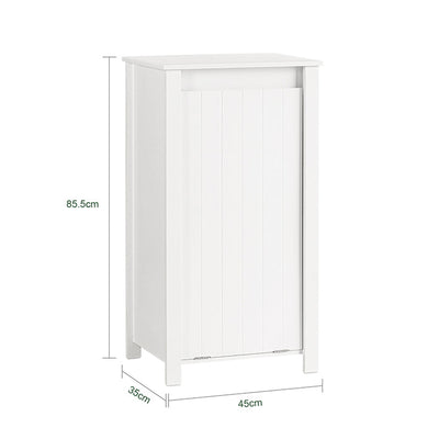 SoBuy | Mobile lavanderia con sacco portabiancheria pieghevole | Mobile da bagno salvaspazio | Cesto portabiancheria | Bianco | BZR100-W