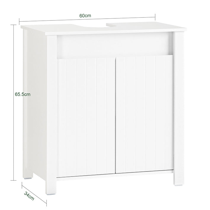 SoBuy | Waschbeckenunterschrank | Badschrank | Waschtisch | Weiß | BZR101-W