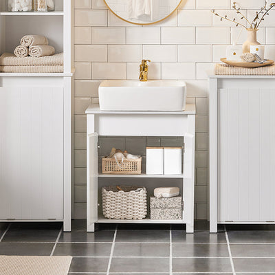 SoBuy | Mobile sottolavabo | Mobile bagno | Lavabo | Bianco | BZR101-W