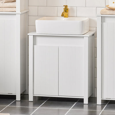 SoBuy | Mobile sottolavabo | Mobile bagno | Lavabo | Bianco | BZR101-W