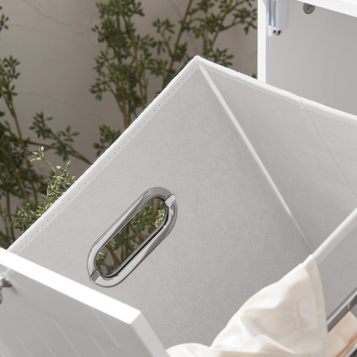 SoBuy | Armoire à linge avec sac à linge | Panier à linge | Blanc | BZR105-W 