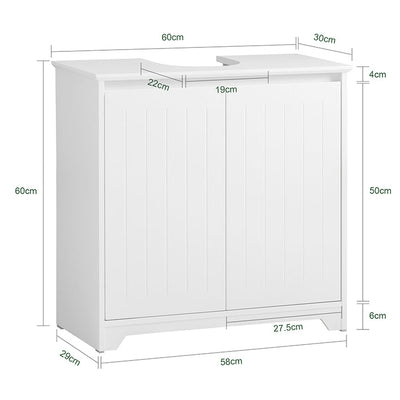SoBuy | Mobile sottolavabo | Mobile bagno | Lavabo | Bianco | BZR108-II-W