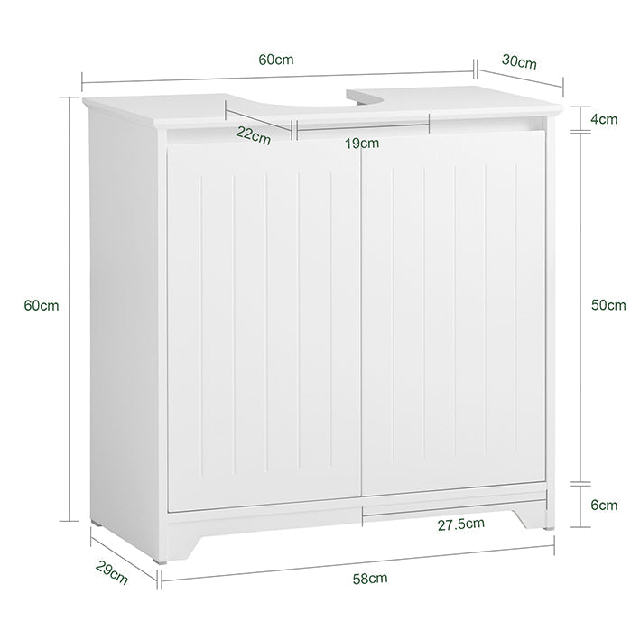 SoBuy | Mobile sottolavabo | Mobile bagno | Lavabo | Bianco | BZR108-II-W