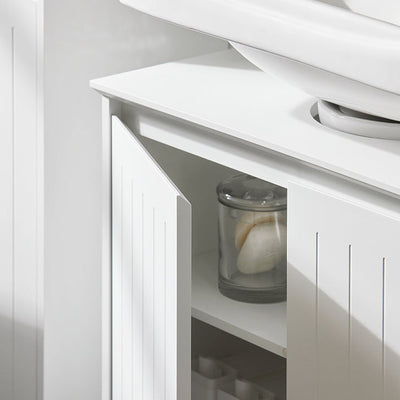 SoBuy | Mobile sottolavabo | Mobile bagno | Lavabo | Bianco | BZR108-II-W