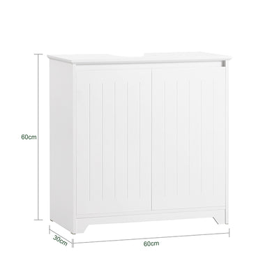 SoBuy | Meuble-lavabo | Armoire de salle de bain | Lavabo | Blanc | BZR108-W 