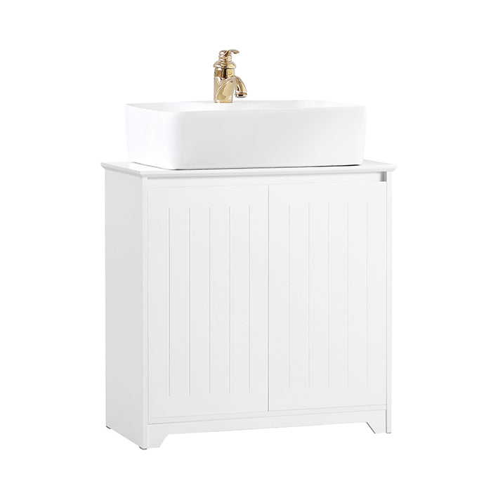 SoBuy | Meuble-lavabo | Armoire de salle de bain | Lavabo | Blanc | BZR108-W 