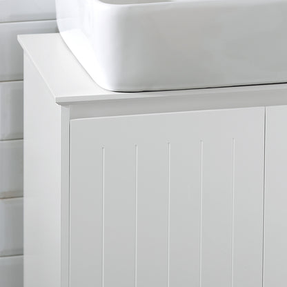 SoBuy | Meuble-lavabo | Armoire de salle de bain | Lavabo | Blanc | BZR108-W 