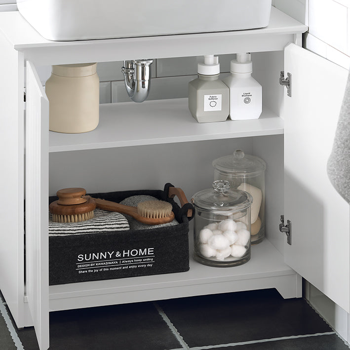 SoBuy | Meuble-lavabo | Armoire de salle de bain | Lavabo | Blanc | BZR108-W 