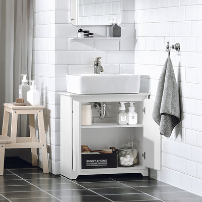 SoBuy | Meuble-lavabo | Armoire de salle de bain | Lavabo | Blanc | BZR108-W 