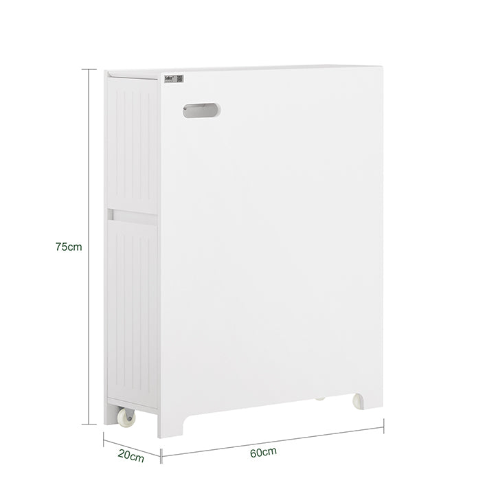 SoBuy | Étagère de niche | Étagère de cuisine | Chariot à roulettes | Meubles de salle de bain | Blanc | BZR111-W