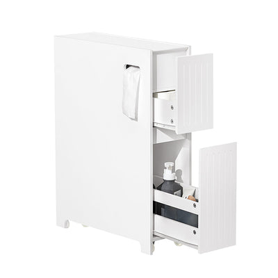 SoBuy | Scaffale a nicchia | Scaffale da cucina | Carrello di servizio | Mobiletto da bagno | Bianco | BZR111-W