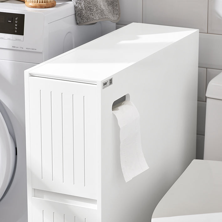 SoBuy | Scaffale a nicchia | Scaffale da cucina | Carrello di servizio | Mobiletto da bagno | Bianco | BZR111-W