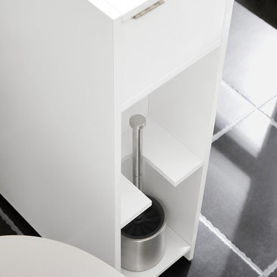 SoBuy | Scaffale a nicchia | Scaffale da cucina | Carrello di servizio | Mobiletto da bagno | Bianco | BZR111-W