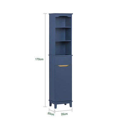 SoBuy | Armadietto alto | Mobiletto bagno | Scaffale bagno | Blu | BZR112-B