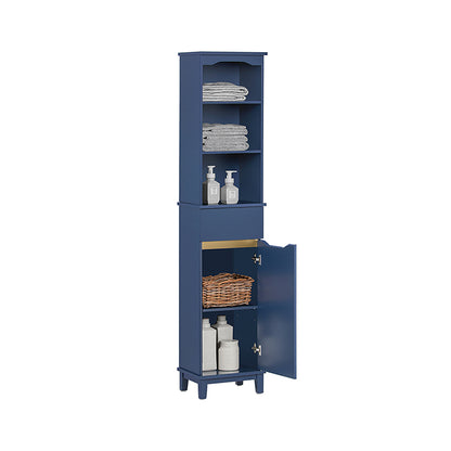 SoBuy | Armoire haute | Meuble de salle de bain | Étagère de salle de bain | Bleu | BZR112-B 