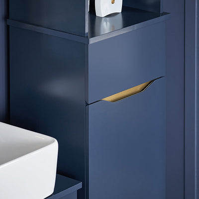 SoBuy | Armadietto alto | Mobiletto bagno | Scaffale bagno | Blu | BZR112-B