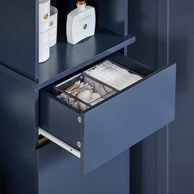 SoBuy | Armadietto alto | Mobiletto bagno | Scaffale bagno | Blu | BZR112-B