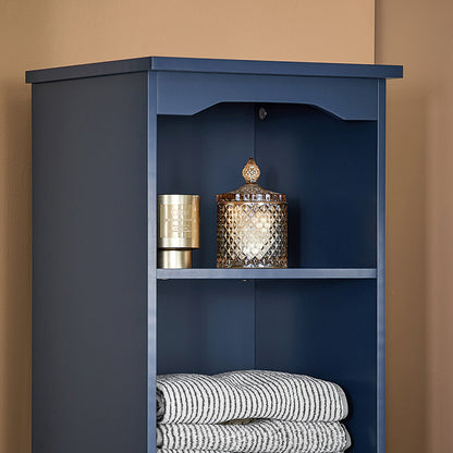 SoBuy | Armoire haute | Meuble de salle de bain | Étagère de salle de bain | Bleu | BZR112-B 