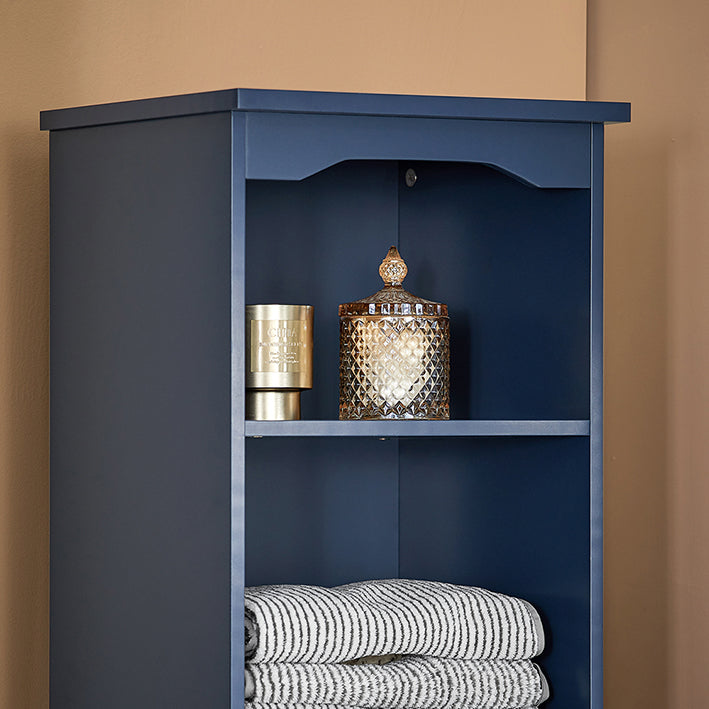 SoBuy | Armoire haute | Meuble de salle de bain | Étagère de salle de bain | Bleu | BZR112-B 