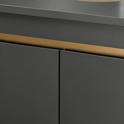 SoBuy | Waschbeckenunterschrank | Badschrank | Waschtisch | Dunkelgrau | BZR113-DG