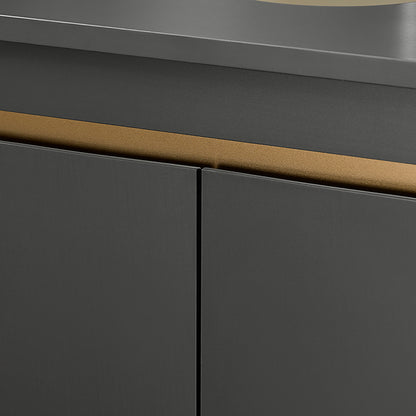 SoBuy | Waschbeckenunterschrank | Badschrank | Waschtisch | Dunkelgrau | BZR113-DG