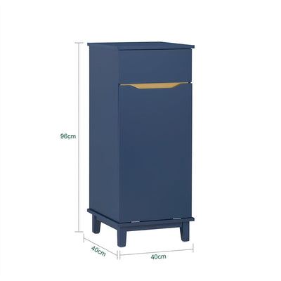 SoBuy | Armadio portabiancheria con sacco | Portabiancheria | Cesto portabiancheria | Blu | BZR114-B