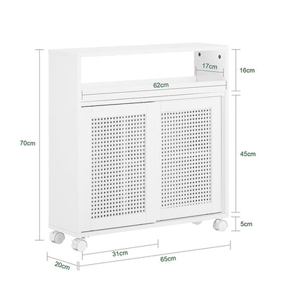 SoBuy | Étagère de niche | Étagère de cuisine | Chariot à roulettes | Meubles de salle de bain | Blanc | BZR119-W
