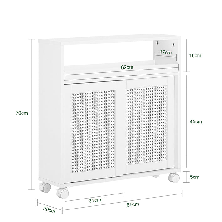 SoBuy | Étagère de Niche | Meuble de Cuisine | Chariot de Rangement | Meuble de Salle de Bain | Blanc | BZR119-W