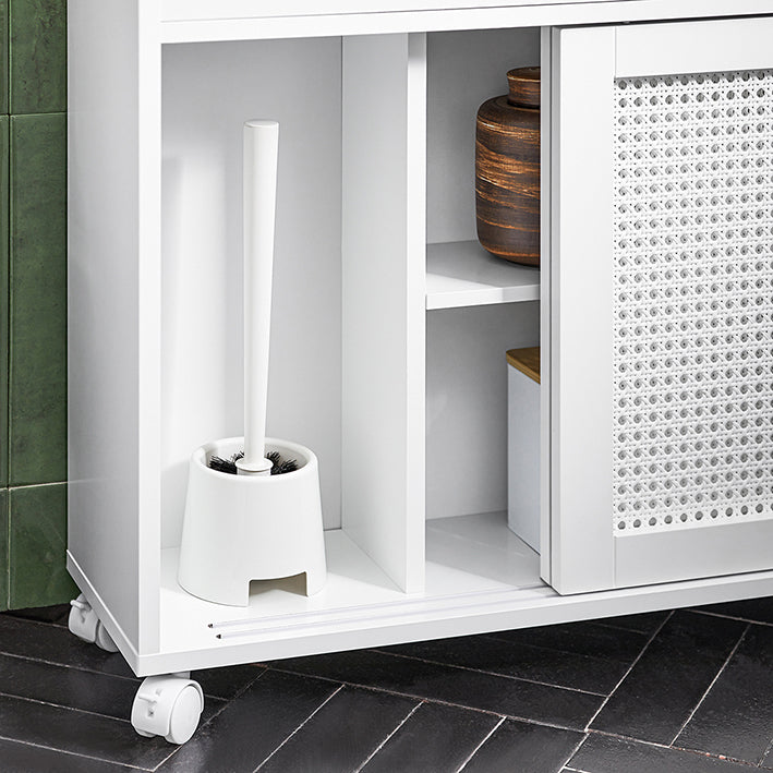 SoBuy | Étagère de Niche | Meuble de Cuisine | Chariot de Rangement | Meuble de Salle de Bain | Blanc | BZR119-W