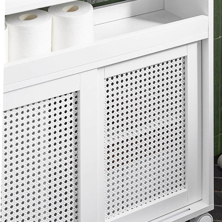 SoBuy | Étagère de niche | Étagère de cuisine | Chariot à roulettes | Meubles de salle de bain | Blanc | BZR119-W