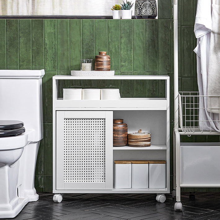 SoBuy | Étagère de Niche | Meuble de Cuisine | Chariot de Rangement | Meuble de Salle de Bain | Blanc | BZR119-W