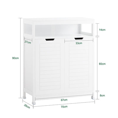 SoBuy | Mobile bagno | Armadietto da bagno | Mobili da bagno | Credenza | Armadio da corridoio | Bianco | BZR121-W