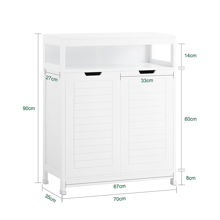 SoBuy | Mobile bagno | Armadietto da bagno | Mobili da bagno | Credenza | Armadio da corridoio | Bianco | BZR121-W