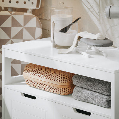 SoBuy | Mobile bagno | Armadietto da bagno | Mobili da bagno | Credenza | Armadio da corridoio | Bianco | BZR121-W