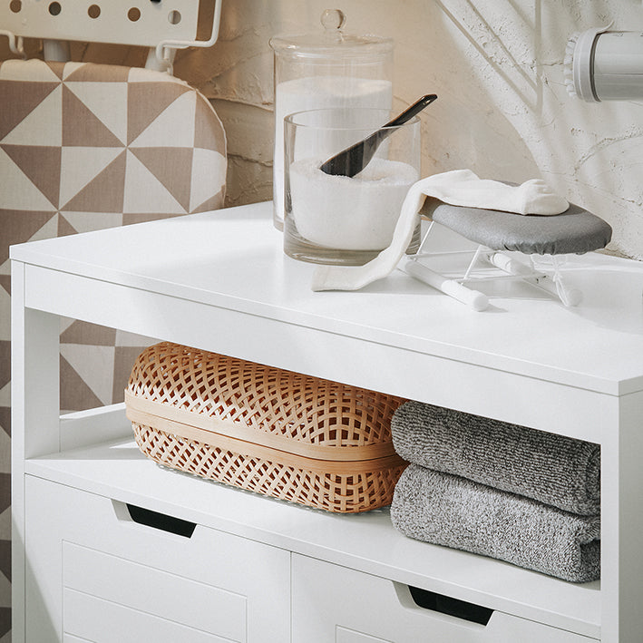 SoBuy | Mobile bagno | Armadietto da bagno | Mobili da bagno | Credenza | Armadio da corridoio | Bianco | BZR121-W