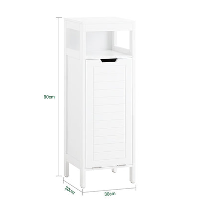SoBuy | Armadietto da bagno | con cesto portabiancheria estraibile | per biancheria sporca | Mobiletto per bagno | Bianco | BZR122-W