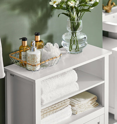 SoBuy | Mobiletto da bagno | Armadietto da bagno | Armadietto da corridoio bianco | BZR13-W