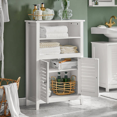 SoBuy | Mobiletto da bagno | Armadietto da bagno | Armadietto da corridoio bianco | BZR13-W