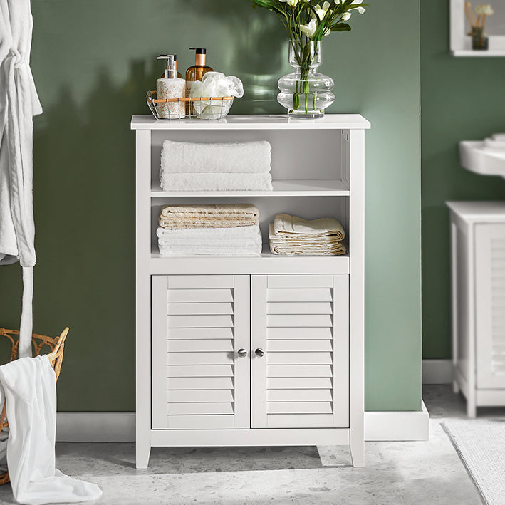 SoBuy | Mobiletto da bagno | Armadietto da bagno | Armadietto da corridoio bianco | BZR13-W