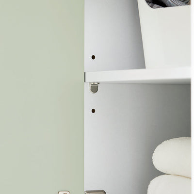 SoBuy | Armadietto alto con sacco portabiancheria estraibile | Scaffale da bagno | Mobile stretto portabiancheria | Bianco-Verde | BZR137-GR