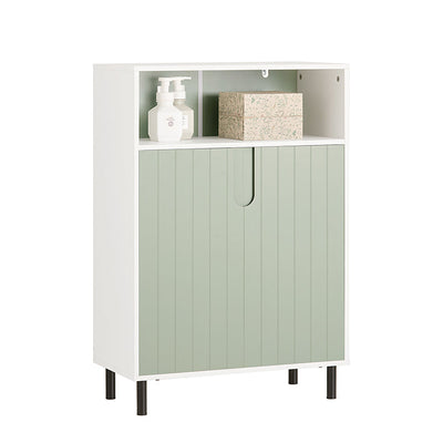 SoBuy | Mobiletto bagno con 2 ante | Mobiletto da bagno | Credenza | Mobiletto da corridoio | Bianco-Verde | BZR138-GR