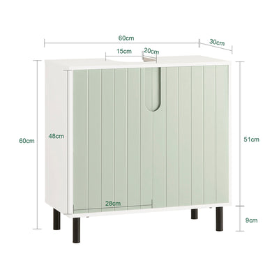 SoBuy | Mobile sottolavabo | Mobile bagno | Lavabo | Bianco-Verde | BZR139-GR