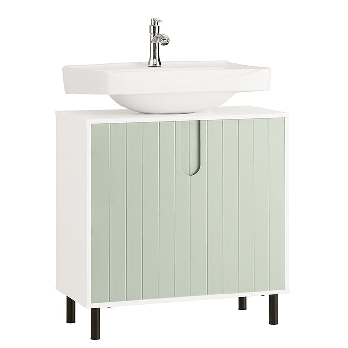 SoBuy | Mobile sottolavabo | Mobile bagno | Lavabo | Bianco-Verde | BZR139-GR