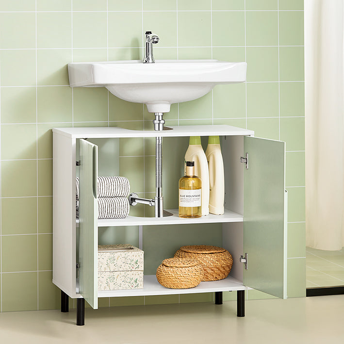 SoBuy | Mobile sottolavabo | Mobile bagno | Lavabo | Bianco-Verde | BZR139-GR