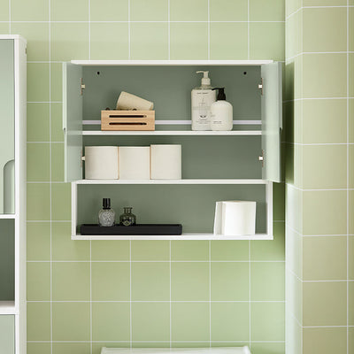 SoBuy | Pensile con ante | Armadietto da parete | Mobiletto da bagno | Mobiletto portafarmaci | Bianco-Verde | BZR140-GR