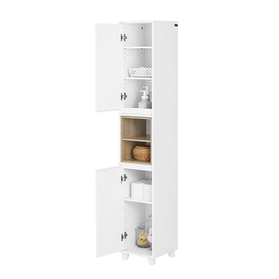 SoBuy | Colonna da bagno | Armadietto da bagno | Mobiletto da bagno bianco | BZR147-W