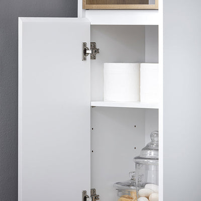 SoBuy | Colonna da bagno | Armadietto da bagno | Mobiletto da bagno bianco | BZR147-W